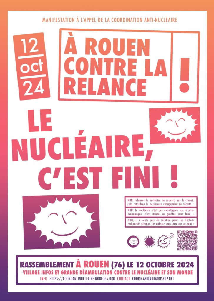 Le 12 octobre 2024 Ã  Rouen pour dire Non Ã  la relance du nuclÃ©aire